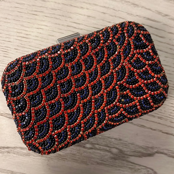 Zara rhinestone beaded clutch - Picture 1 of 8